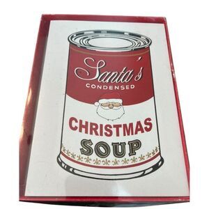 Santas Condensed Christmas Soup Can 12 Holiday Cards And Envelopes New